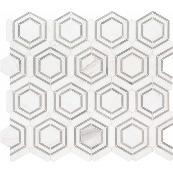 Msi Georama Grigio 13 In. X 11 In. X 10Mm Polished Marble Mesh-Mounted Mosaic Tile, 10PK ZOR-MD-0247 - main